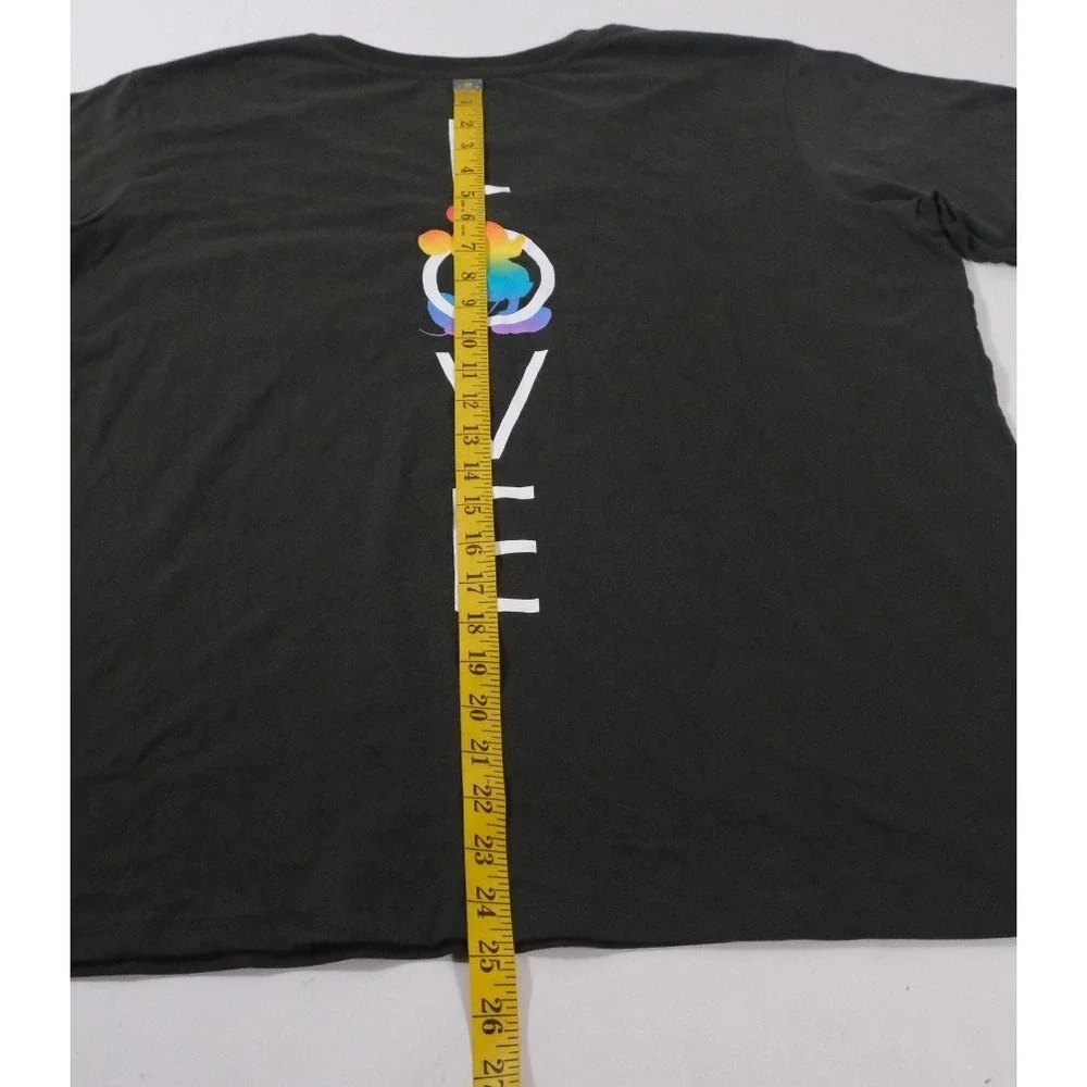 Disney Shirt Womens 1X Pride Collection Love Rainbow Mickey V-Neck Pocket Gray